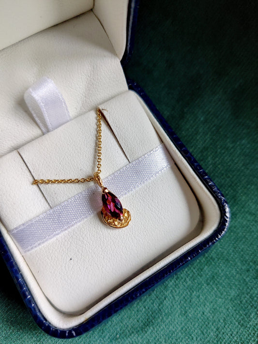 Hanger in 18k rood goud met donkerroze toermalijn - Cédes