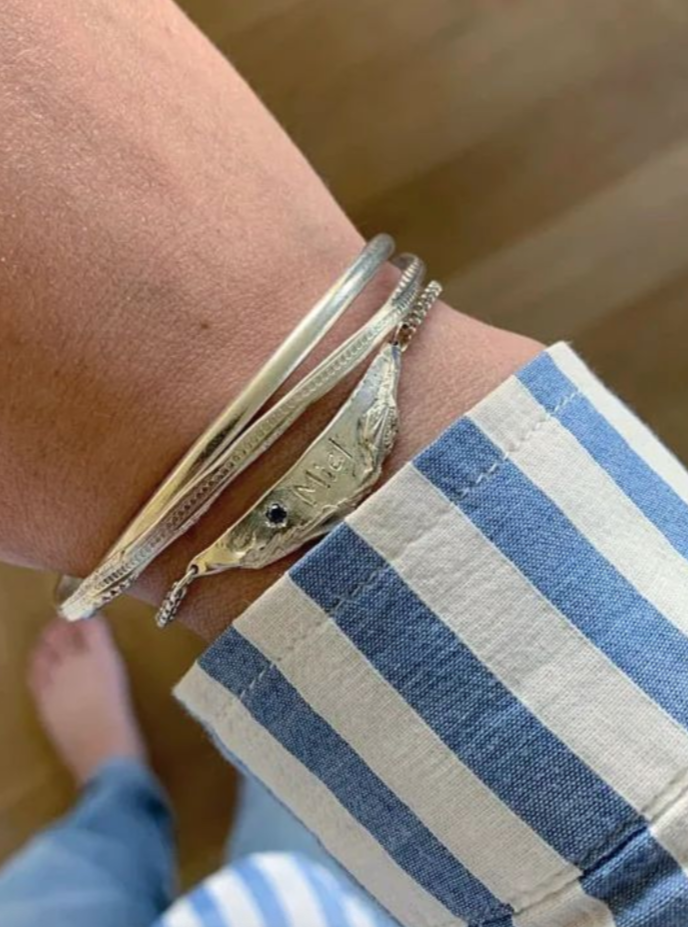 Armband in zilver met tanzaniet: op maat gemaakt.